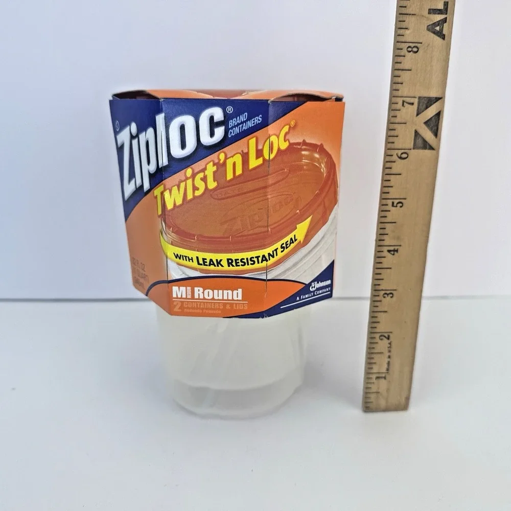 Ziploc Twist 'N Loc Containers Small Round 3 Pack Containers With Lid 16 Oz New